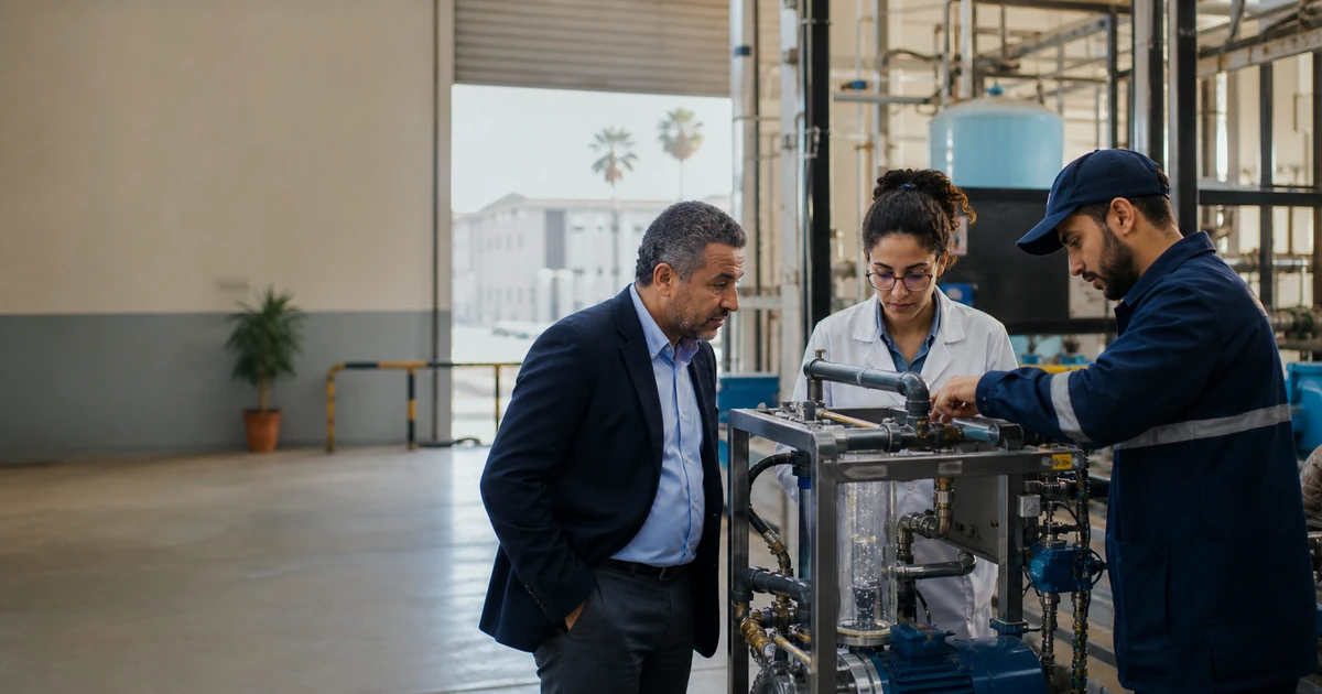 Équipe marocaine réunissant usine et recherche autour d’un prototype industriel d’efficacité énergétique
